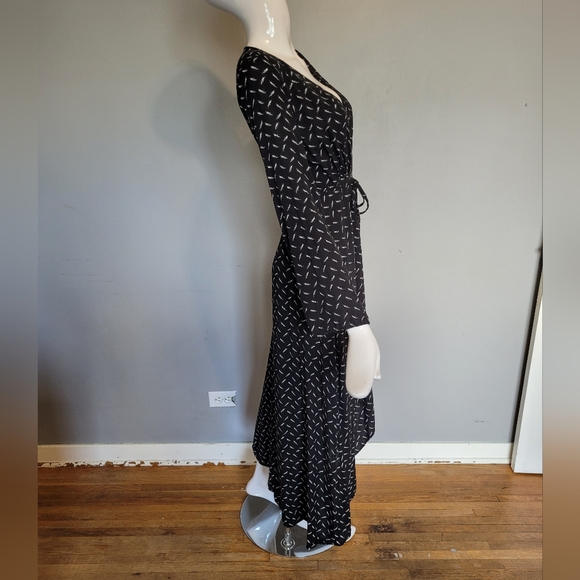 XIX Palms Feather Print Maxi Dress, VGUC, Size 3 - Picture 3 of 9